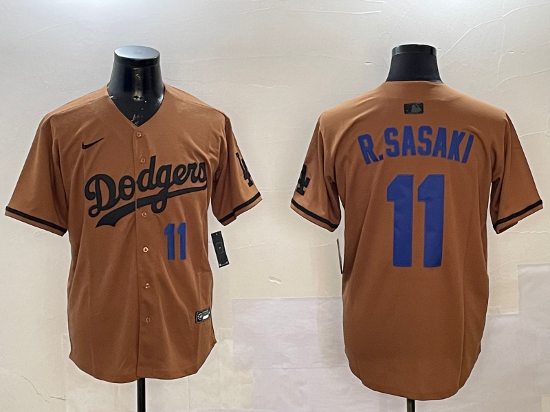 Men Los Angeles Dodgers #11 R Sasaki yellow 2025 MLB nike jersey style 16->los angeles dodgers->MLB Jersey